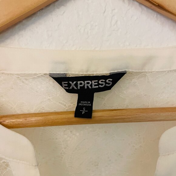 Express Feminine Lace Detail Blouse, Size Small - Picture 4 of 5